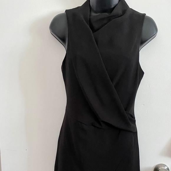 NWT Halston Heritage Mock-Neck Draped Front Dress - Picture 5 of 9